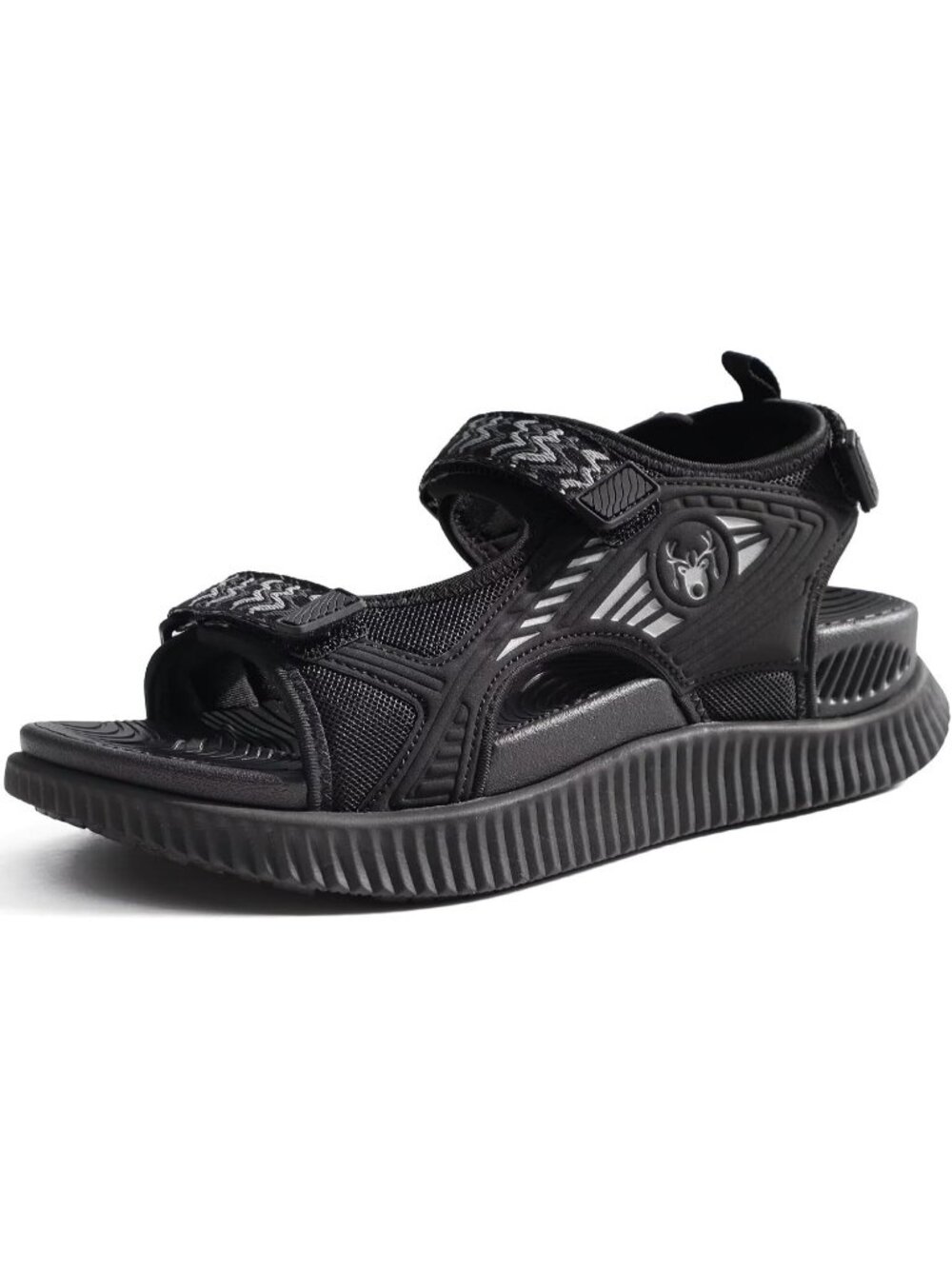 Women's Black Walking Sandals Summer Hiking Sport Recovery Chunky Cushion Shoes